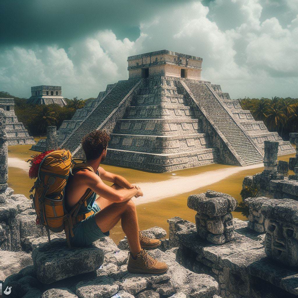 Top 10 Beach Travel Destinations A traveler exploring the ancient Mayan ruins in Cancún